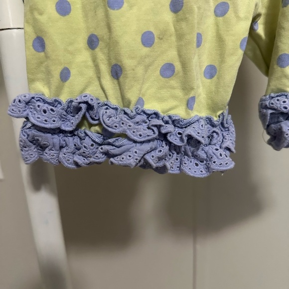 Matilda Jane Green and Purple Polka Dot Shorties with eyelet ruffles size 6 - Picture 2 of 6